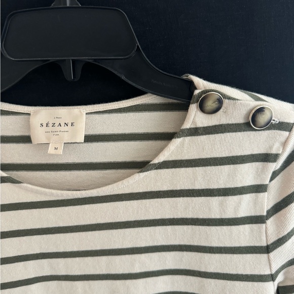 Sézane stripe top with button detail - Picture 2 of 6